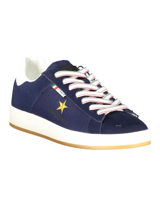 "Blaue Armee Sneakers: Kontrastdetails & Logo Print"
