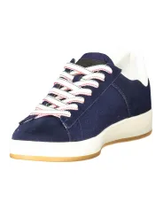 "Blaue Armee Sneakers: Kontrastdetails & Logo Print"