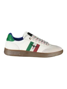 "Weiße Aviation Sneakers mit Kontrastdetails & Logo"