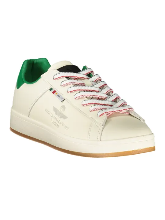 "ESERCITO 1659 Sneakers im Sale | Weiße Folgore Sneakers mit grünen Details und Logo  online kaufen"|Planet-Deluxe