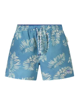 "Stilvolle Badeboxershorts mit Muster & elastischem Bund"