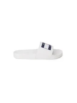 Weiße Tommy Jeans Pantoletten Logo