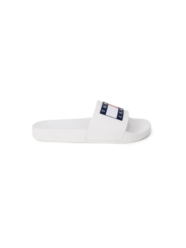 Weiße Tommy Jeans Pantoletten Logo