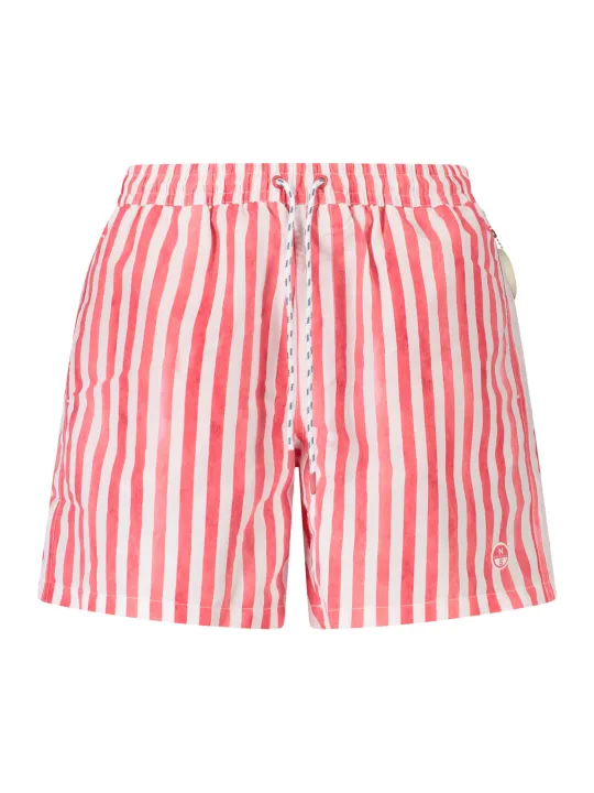 "North Sails Badehosen im Sale | Gestreifte Badeboxershorts mit Slip und Taschen von North Sails online kaufen"|Planet-Deluxe