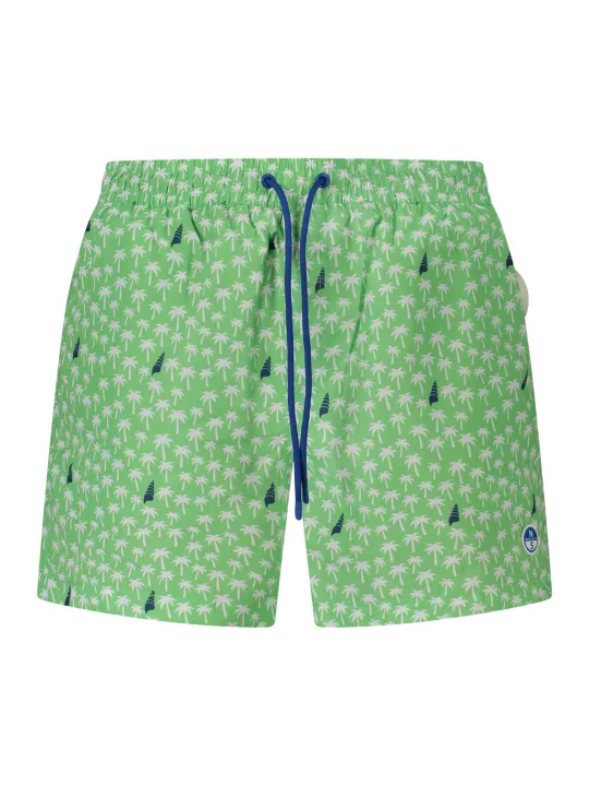 "North Sails Badehosen im Sale | Gemusterte Badeboxer mit Slip und Taschen Ocean Positive online kaufen"|Planet-Deluxe