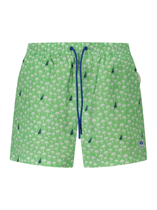 "North Sails Badehosen im Sale | Gemusterte Badeboxer mit Slip und Taschen Ocean Positive online kaufen"|Planet-Deluxe