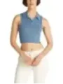 Tommy Hilfiger blaues Strick-Polo-Top