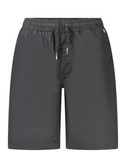 Bermuda Chino Hose mit Kordelzug & Logo - Schwarz