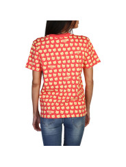 Moschino rotes Katzenmuster T-Shirt