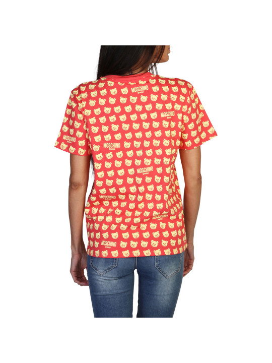 Moschino rotes Katzenmuster T-Shirt