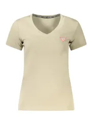 Guess Jeans V-Ausschnitt T-Shirt aus Bio-Baumwolle, Logo