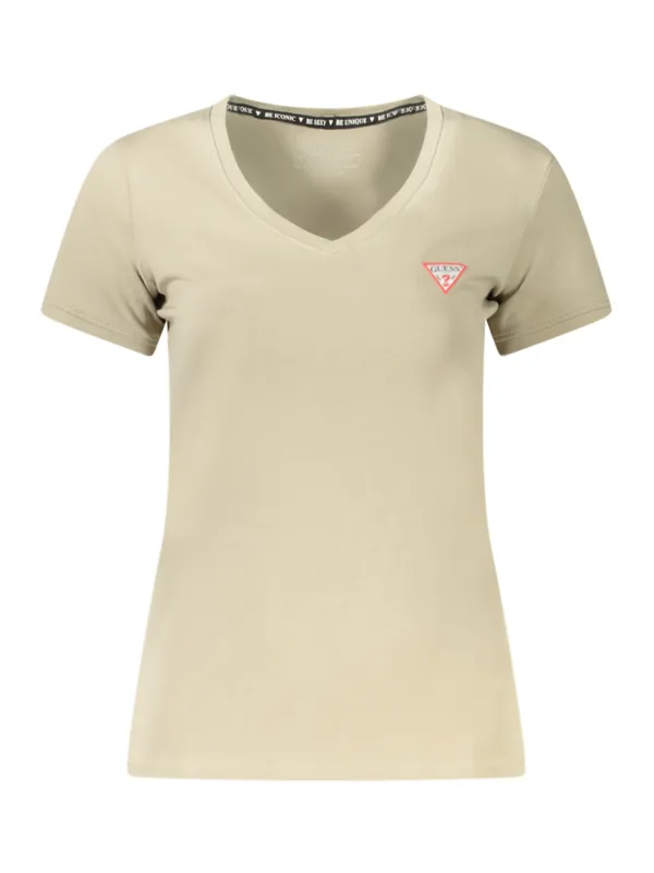 Guess Jeans V-Ausschnitt T-Shirt aus Bio-Baumwolle, Logo