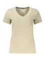 Guess Jeans V-Ausschnitt T-Shirt aus Bio-Baumwolle, Logo