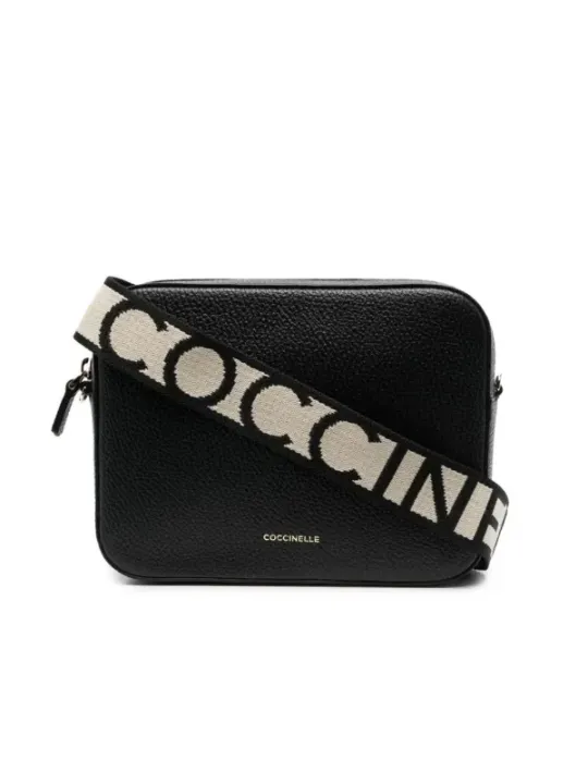 "Coccinelle Umhängetaschen im Sale | Coccinelle Damen Leder Umhängetasche mit Zipper und Logo online kaufen"|Planet-Deluxe