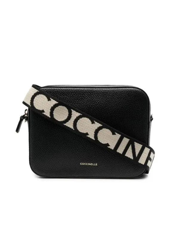 "Coccinelle Umhängetaschen im Sale | Coccinelle Damen Leder Umhängetasche mit Zipper und Logo online kaufen"|Planet-Deluxe
