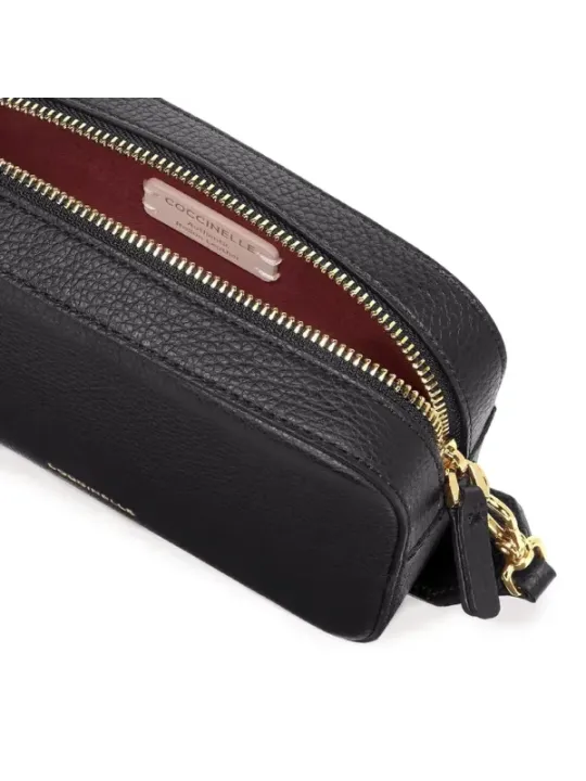 "Coccinelle Umhängetaschen im Sale | Coccinelle Damen Leder Umhängetasche mit Zipper und Logo online kaufen"|Planet-Deluxe