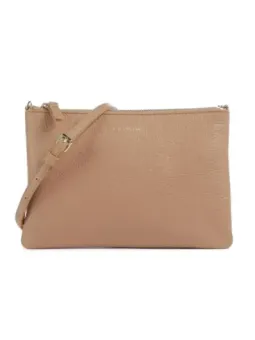 Coccinelle Damen Leder Clutch mit Zipper & Logo - Elegant