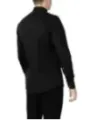Schwarzes Baumwollhemd schlanker Schnitt