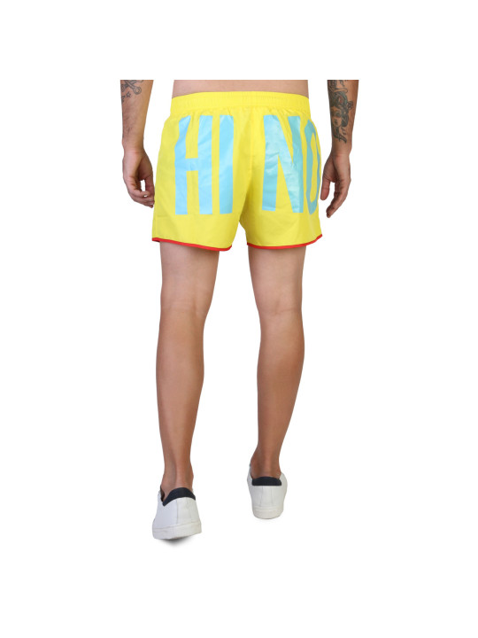 Gelbe Moschino Herren Badehose Rückenansicht