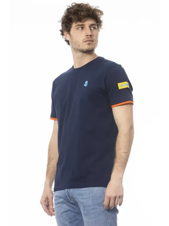 "Invicta T-Shirts im Sale | Frühjahr Herren T-Shirt Rundhals Baumwolle Blau mit Logo online kaufen"|Planet-Deluxe