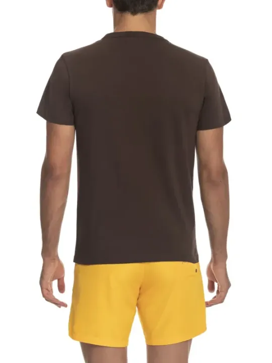 "Iceberg Beachwear T-Shirts im Sale | Iceberg Herren T-Shirt Kurzarm Rundhals Baumwolle Braun online kaufen"|Planet-Deluxe