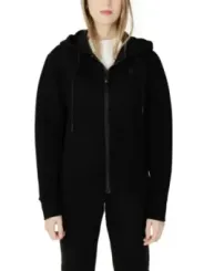 Schwarzer Guess Active Kapuzenpullover mit Reißverschluss