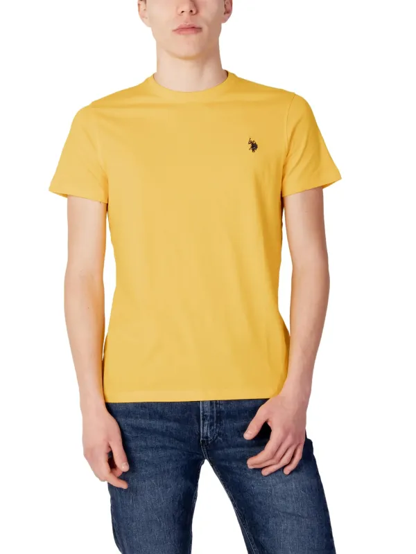 Gelbes Polohemd mit Logo bestickt Gelbes Polohemd mit Logo bestickt