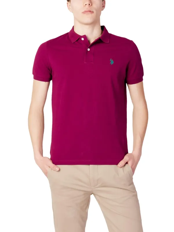 Magenta Polohemd mit Logo-Stickerei Magenta Polohemd mit Logo-Stickerei