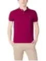 Magenta Polohemd mit Logo-Stickerei