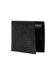 Armani Exchange Herren Brieftasche - Leder, Print, Schwarz