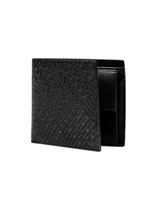 Armani Exchange Herren Brieftasche - Leder, Print, Schwarz