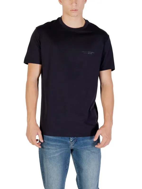 "Armani Exchange T-Shirts im Sale | Armani Exchange Herren T-Shirt - Blau, Kurzarm, Rundhals, 100% Baumwolle für Herbst/Winter online kaufen"|Planet-Deluxe