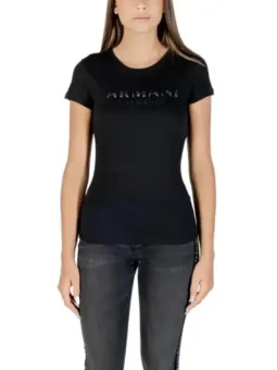 Armani Exchange Damen T-Shirt Schwarz mit Strass - Herbst/Winter