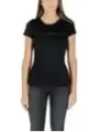 "Armani Exchange T-Shirts im Sale | Armani Exchange Damen TShirt Schwarz Strassdruck HerbstWinter online kaufen"|Planet-Deluxe