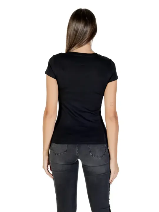 "Armani Exchange T-Shirts im Sale | Armani Exchange Damen TShirt Schwarz Strassdruck HerbstWinter online kaufen"|Planet-Deluxe