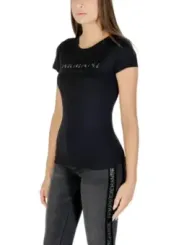 "Armani Exchange T-Shirts im Sale | Armani Exchange Damen TShirt Schwarz Strassdruck HerbstWinter online kaufen"|Planet-Deluxe