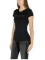 "Armani Exchange T-Shirts im Sale | Armani Exchange Damen TShirt Schwarz Strassdruck HerbstWinter online kaufen"|Planet-Deluxe