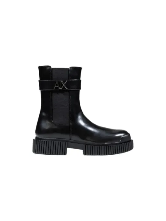 "Armani Exchange Stiefel im Sale | Armani Exchange Damen Stiefel - Herbst/Winter Kollektion, Schwarz mit Runder Spitze - Artikelcode: XW001634 AF17474 online kaufen"|Planet-Deluxe