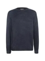 "Dondup Pullover im Sale | Dondup Herrenpullover - Eleganter Herbst/Winter Rundhals-Pullover aus 100% Wolle in Blau, Langarm - Artikelcode: V_30172 online kaufen"|Planet-Deluxe