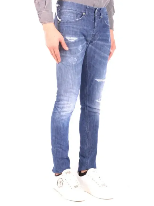 "Dondup Jeans im Sale | Dondup Herrenjeans Blau Zerrissen - Herbst/Winter Kollektion: Premium Denim mit Reißverschluss, Taschen & Used-Look - Artikel V online kaufen"|Planet-Deluxe