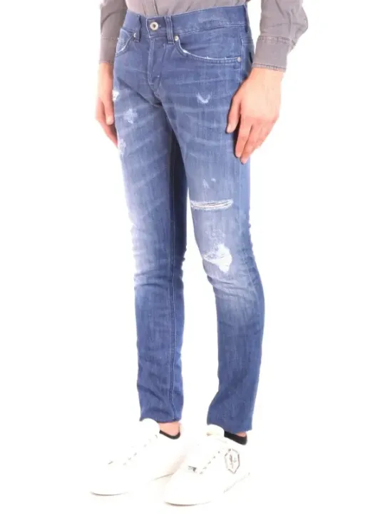 "Dondup Jeans im Sale | Dondup Herrenjeans Blau Zerrissen - Herbst/Winter Kollektion: Premium Denim mit Reißverschluss, Taschen & Used-Look - Artikel V online kaufen"|Planet-Deluxe