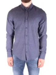 "Dondup Hemden im Sale | Dondup Herren Karohemd Blau - 100% Baumwolle, Langarm, Frühling/Sommer Kollektion online kaufen"|Planet-Deluxe