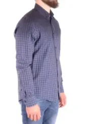 "Dondup Hemden im Sale | Dondup Herren Karohemd Blau - 100% Baumwolle, Langarm, Frühling/Sommer Kollektion online kaufen"|Planet-Deluxe