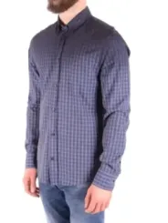 "Dondup Hemden im Sale | Dondup Herren Karohemd Blau - 100% Baumwolle, Langarm, Frühling/Sommer Kollektion online kaufen"|Planet-Deluxe