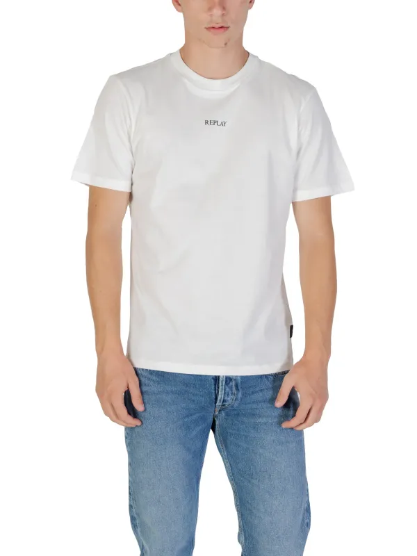 "Replay T-Shirts im Sale | Replay Herren TShirt Weiß HerbstWinter Kurzarm Rundhals online kaufen"|Planet-Deluxe