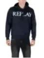 "Replay Sweatshirts im Sale | Replay Herren Fleece Hoodie Blau mit Druckmuster online kaufen"|Planet-Deluxe