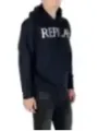 "Replay Sweatshirts im Sale | Replay Herren Fleece Hoodie Blau mit Druckmuster online kaufen"|Planet-Deluxe