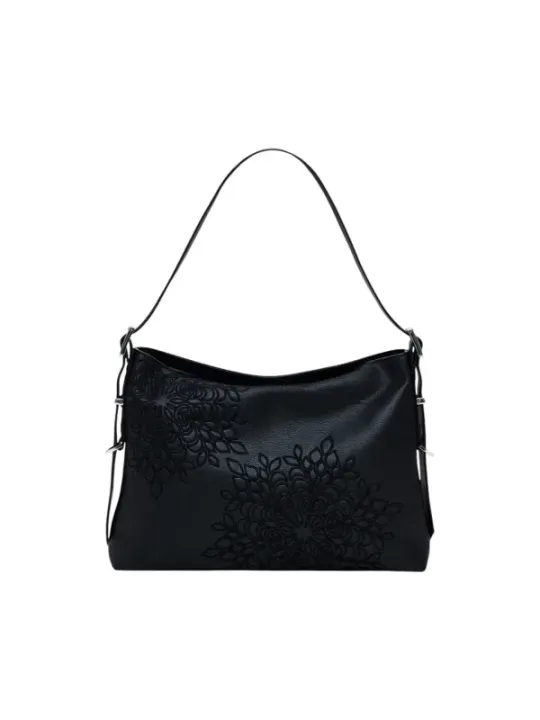 "Desigual Einzelstücke & Seltenheiten im Sale | Desigual Damen Blumenhandtasche Schwarz - Elegante Herbst/Winter Tasche mit Reißverschluss und Innentaschen, 27x39x7 cm - Exklu online kaufen"|Planet-Deluxe
