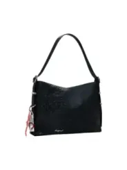 "Desigual Einzelstücke & Seltenheiten im Sale | Desigual Damen Blumenhandtasche Schwarz - Elegante Herbst/Winter Tasche mit Reißverschluss und Innentaschen, 27x39x7 cm - Exklu online kaufen"|Planet-Deluxe