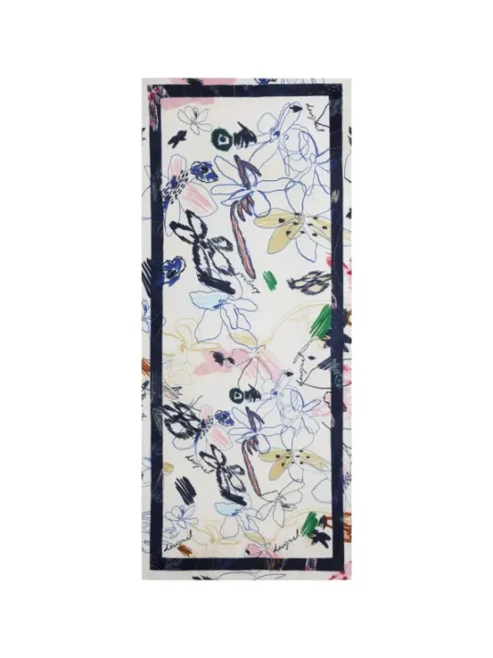 "Desigual Halstücher im Sale | Desigual Damen Herbst/Winter Blumenschal in Beige – Eleganter Blumendruck, 100% Viskose, 80x180 cm (Artikelcode: 25WAWA06) online kaufen"|Planet-Deluxe